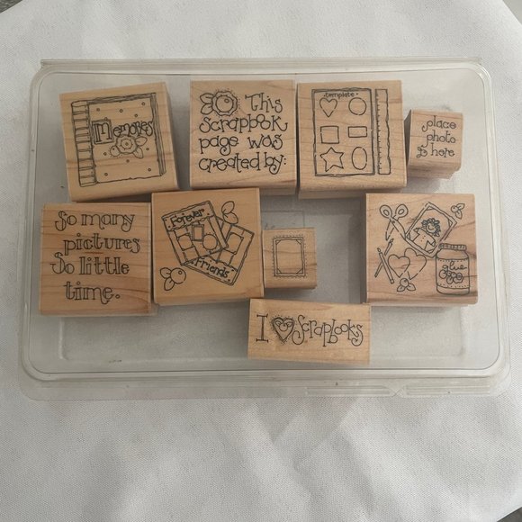 JRL Design Vintage Scrapbook Wood Mounted Stamps, Card Making, Photo Albums - Picture 1 of 15